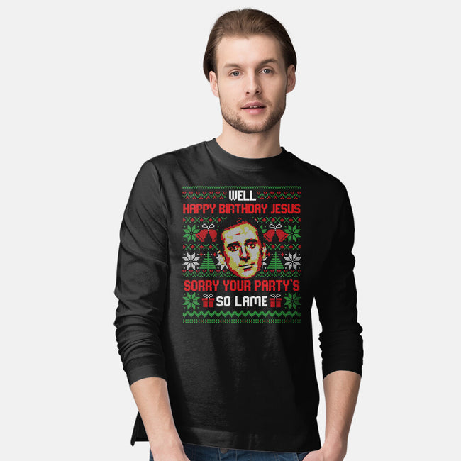 Happy Birthday Jesus-Mens-Long Sleeved-Tee-eduely