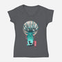 Deer God-Womens-V-Neck-Tee-dandingeroz