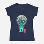 Deer God-Womens-V-Neck-Tee-dandingeroz