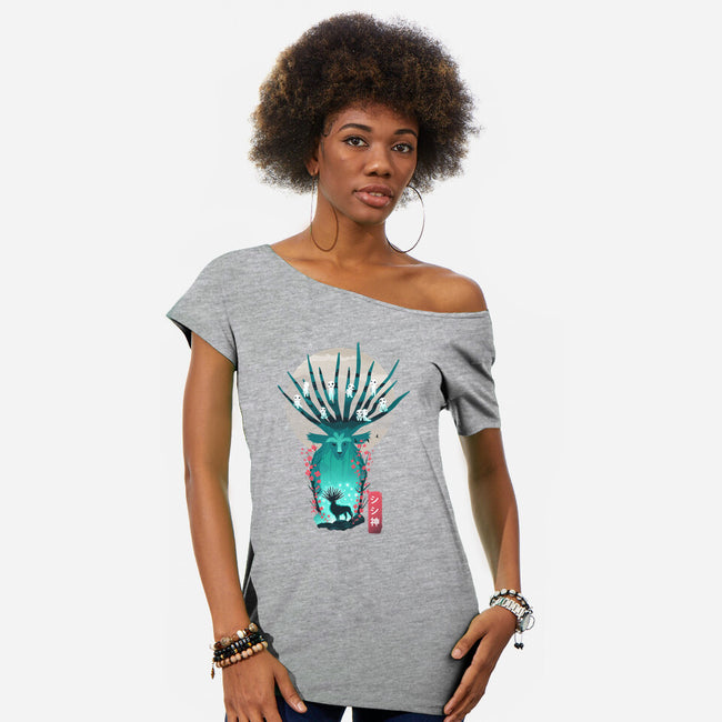 Deer God-Womens-Off Shoulder-Tee-dandingeroz