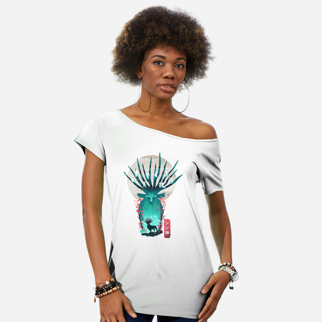 Deer God-Womens-Off Shoulder-Tee-dandingeroz