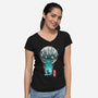 Deer God-Womens-V-Neck-Tee-dandingeroz