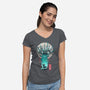 Deer God-Womens-V-Neck-Tee-dandingeroz