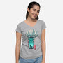 Deer God-Womens-V-Neck-Tee-dandingeroz