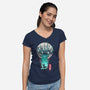 Deer God-Womens-V-Neck-Tee-dandingeroz