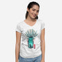 Deer God-Womens-V-Neck-Tee-dandingeroz