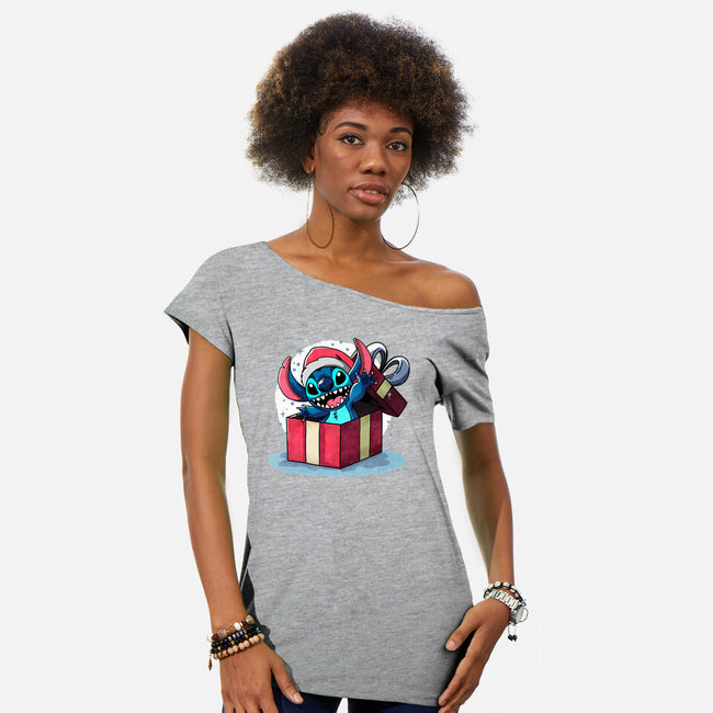 Alien Surprise-Womens-Off Shoulder-Tee-fanfreak1