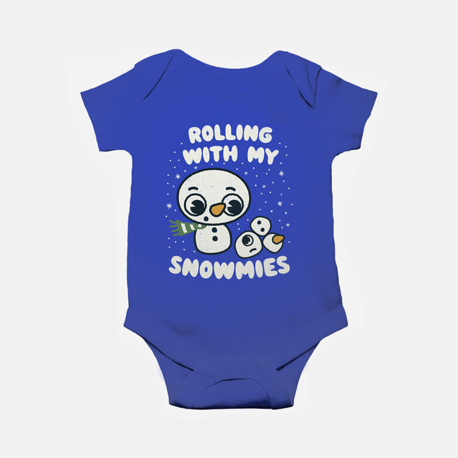 Rolling With My Snowmies-Baby-Basic-Onesie-Weird & Punderful