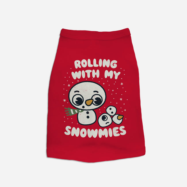 Rolling With My Snowmies-Dog-Basic-Pet Tank-Weird & Punderful