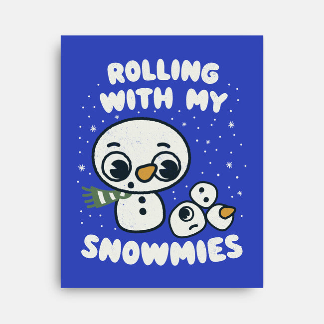 Rolling With My Snowmies-None-Stretched-Canvas-Weird & Punderful