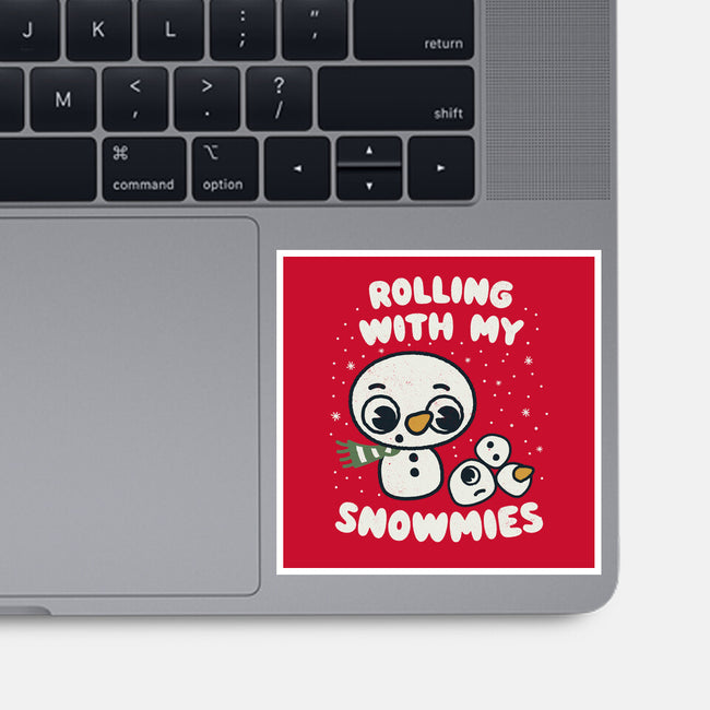 Rolling With My Snowmies-None-Glossy-Sticker-Weird & Punderful