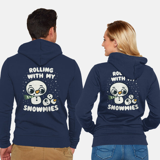 Rolling With My Snowmies-Unisex-Zip-Up-Sweatshirt-Weird & Punderful