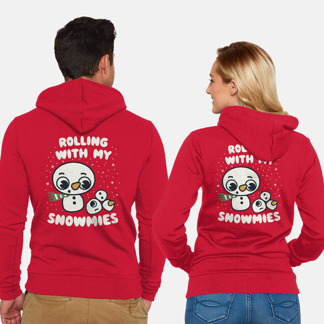 Rolling With My Snowmies-Unisex-Zip-Up-Sweatshirt-Weird & Punderful