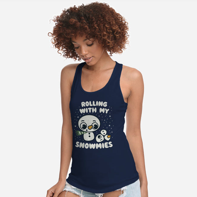 Rolling With My Snowmies-Womens-Racerback-Tank-Weird & Punderful