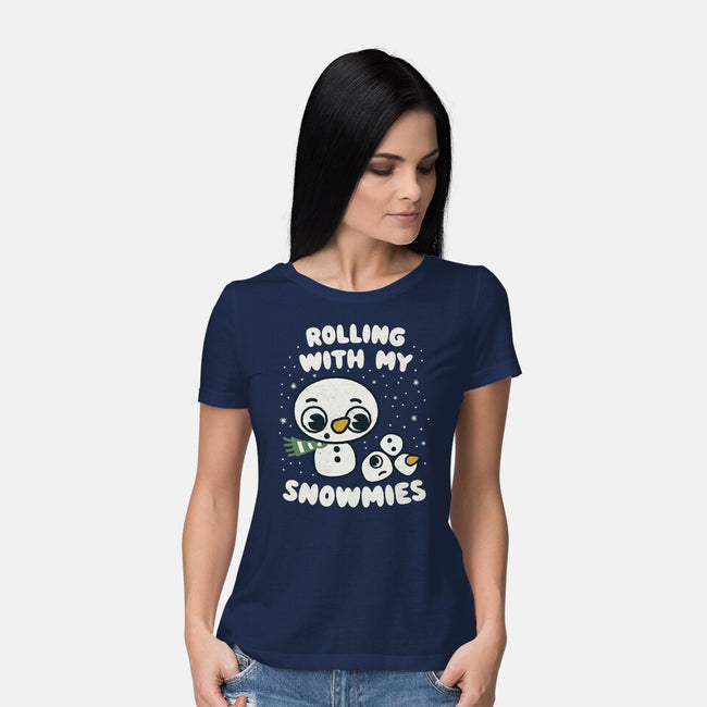 Rolling With My Snowmies-Womens-Basic-Tee-Weird & Punderful