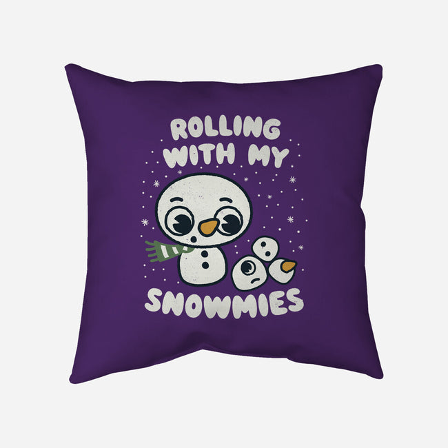 Rolling With My Snowmies-None-Removable Cover-Throw Pillow-Weird & Punderful