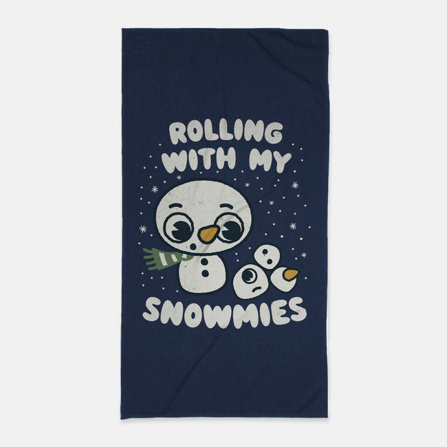 Rolling With My Snowmies-None-Beach-Towel-Weird & Punderful