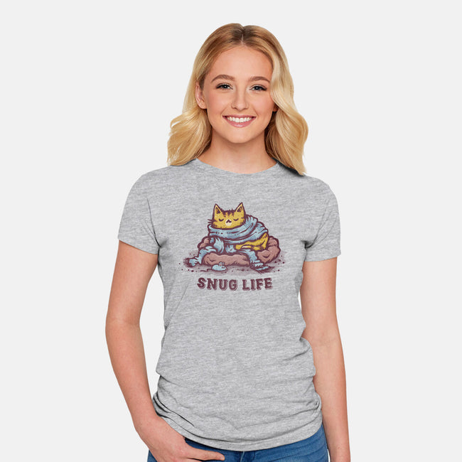 Living The Snug Life-Womens-Fitted-Tee-kg07