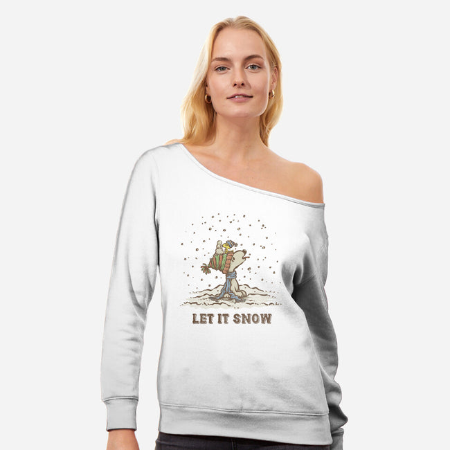 Let It Snow-Womens-Off Shoulder-Sweatshirt-kg07