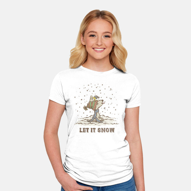 Let It Snow-Womens-Fitted-Tee-kg07