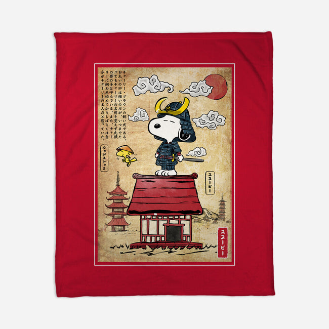 Beagle Samurai In Japan-None-Fleece-Blanket-DrMonekers