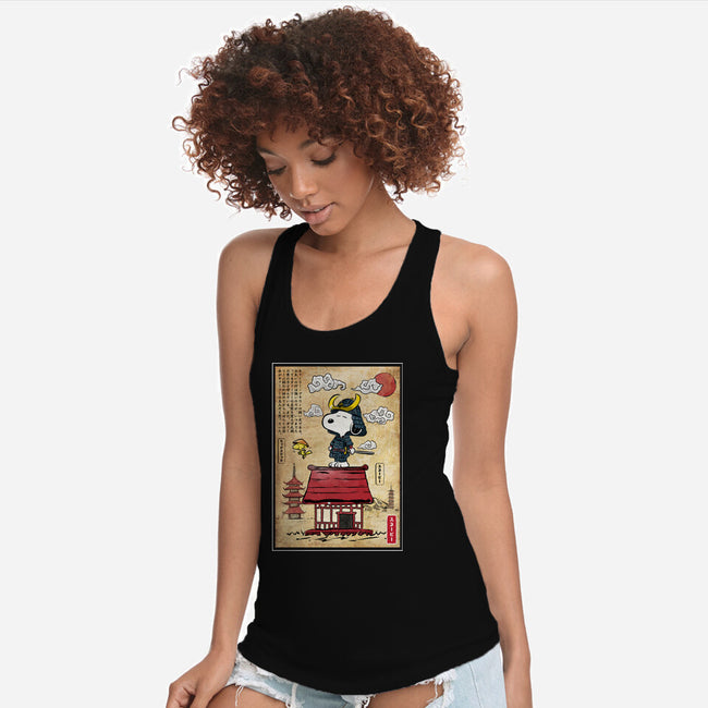 Beagle Samurai In Japan-Womens-Racerback-Tank-DrMonekers