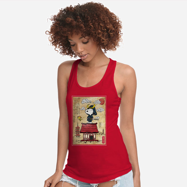 Beagle Samurai In Japan-Womens-Racerback-Tank-DrMonekers