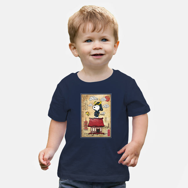 Beagle Samurai In Japan-Baby-Basic-Tee-DrMonekers