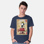 Beagle Samurai In Japan-Mens-Basic-Tee-DrMonekers