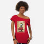 Beagle Samurai In Japan-Womens-Off Shoulder-Tee-DrMonekers