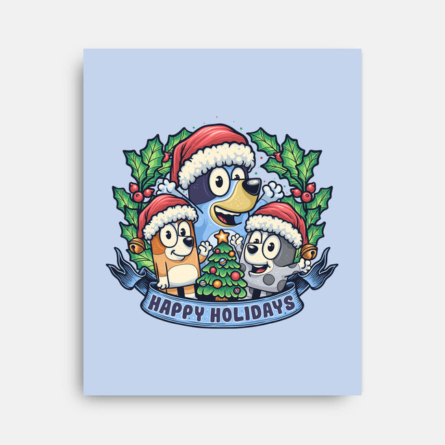 Bluey Holidays-None-Stretched-Canvas-momma_gorilla