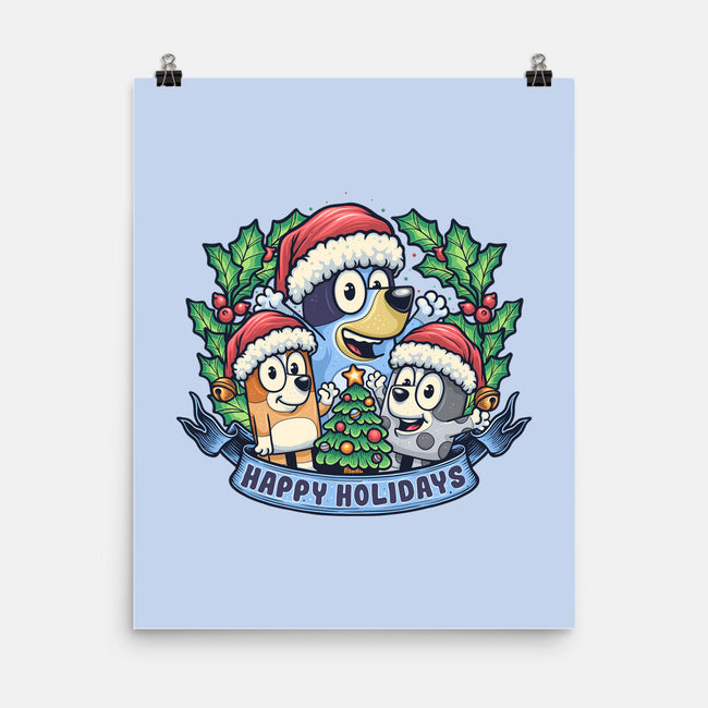 Bluey Holidays-None-Matte-Poster-momma_gorilla