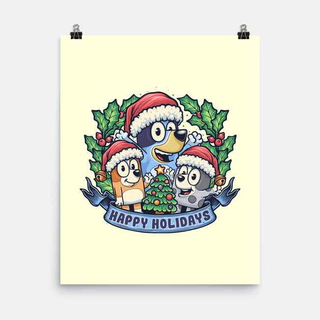 Bluey Holidays-None-Matte-Poster-momma_gorilla