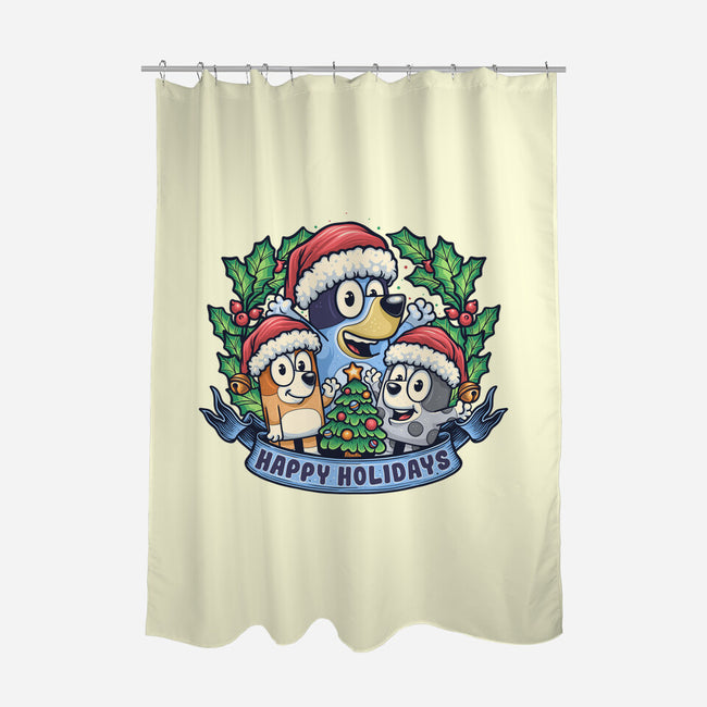 Bluey Holidays-None-Polyester-Shower Curtain-momma_gorilla