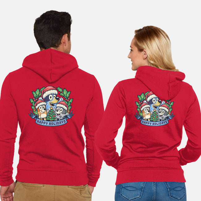 Bluey Holidays-Unisex-Zip-Up-Sweatshirt-momma_gorilla