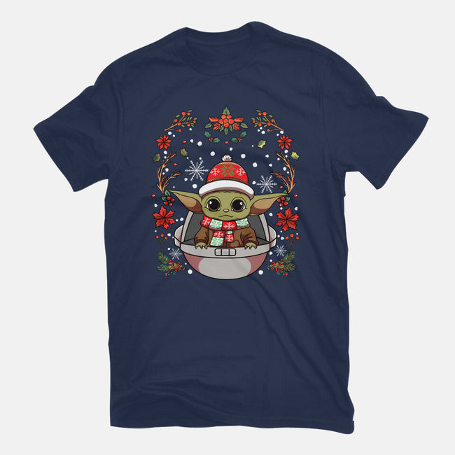 Christmas Yoda-Womens-Fitted-Tee-JamesQJO