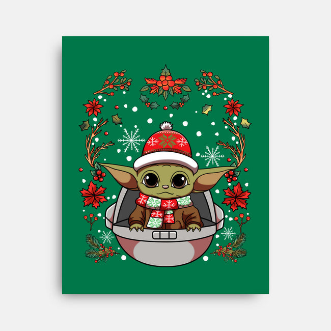 Christmas Yoda-None-Stretched-Canvas-JamesQJO