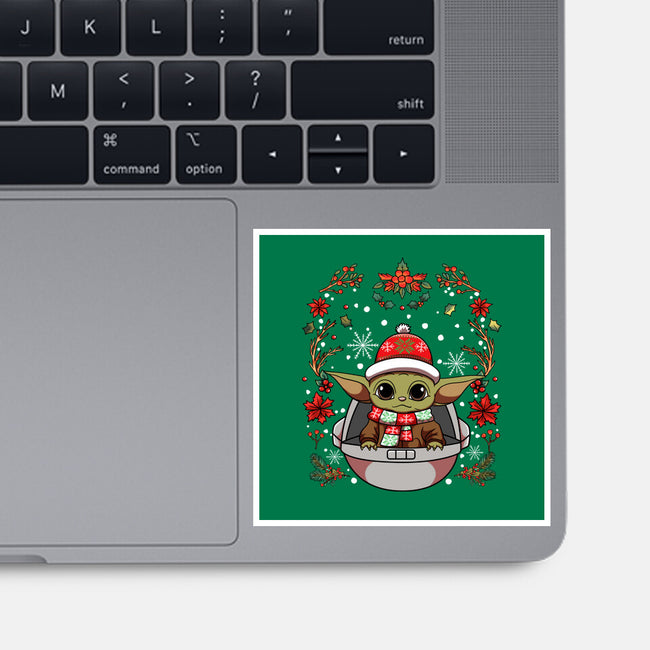 Christmas Yoda-None-Glossy-Sticker-JamesQJO