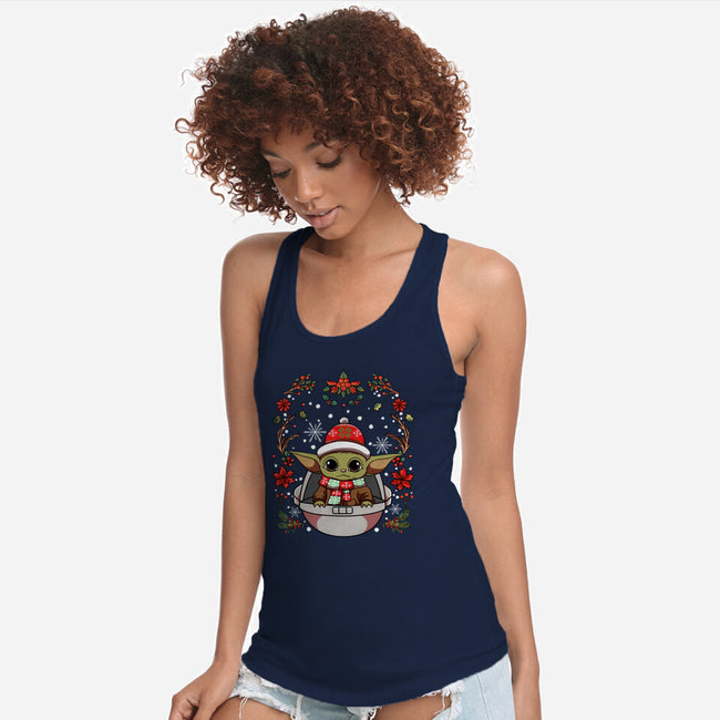 Christmas Yoda-Womens-Racerback-Tank-JamesQJO