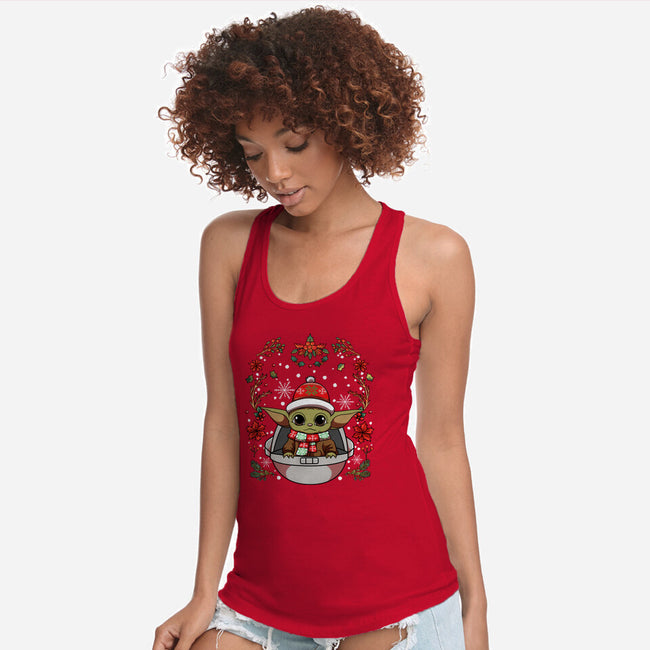 Christmas Yoda-Womens-Racerback-Tank-JamesQJO