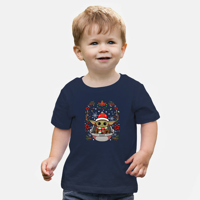 Christmas Yoda-Baby-Basic-Tee-JamesQJO