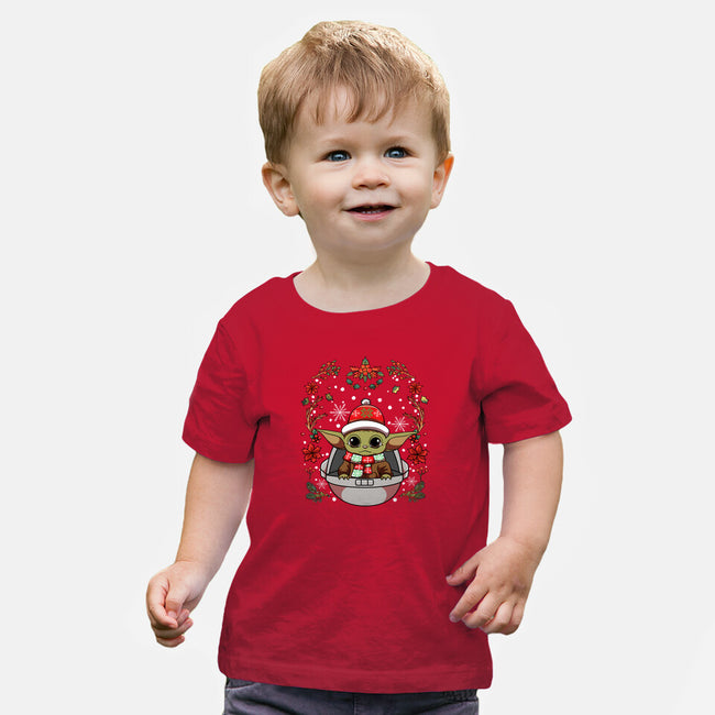 Christmas Yoda-Baby-Basic-Tee-JamesQJO