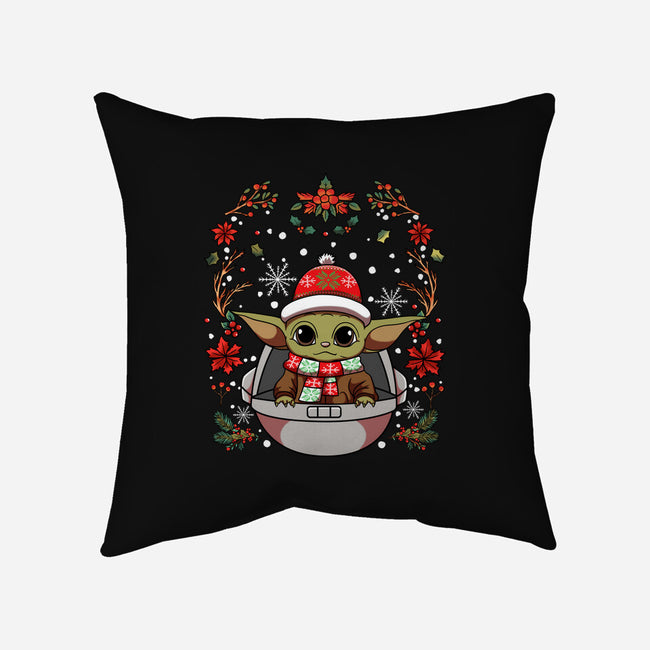 Christmas Yoda-None-Removable Cover-Throw Pillow-JamesQJO