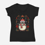 Christmas Totoro-Womens-V-Neck-Tee-JamesQJO