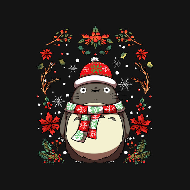 Christmas Totoro-Womens-Off Shoulder-Tee-JamesQJO