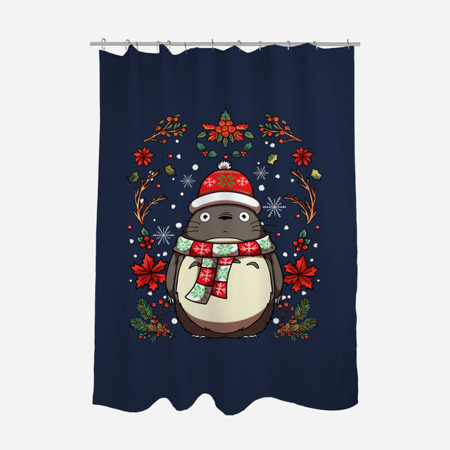 Christmas Totoro-None-Polyester-Shower Curtain-JamesQJO