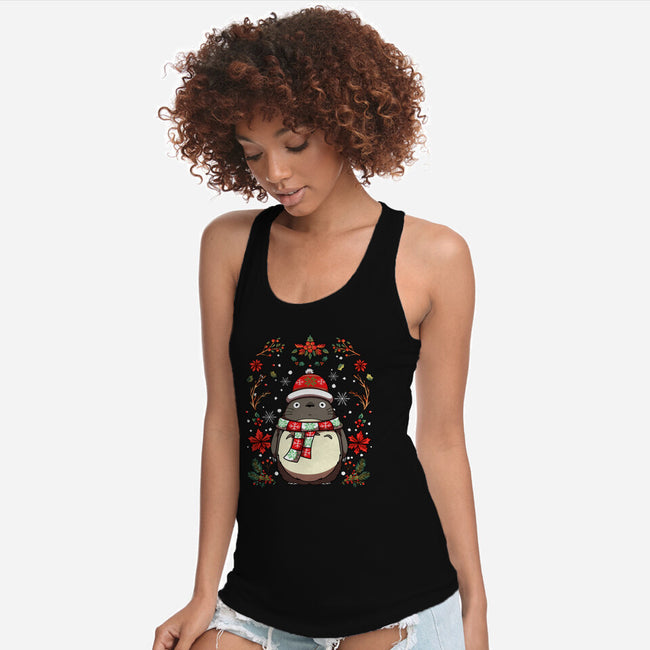 Christmas Totoro-Womens-Racerback-Tank-JamesQJO