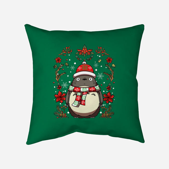 Christmas Totoro-None-Removable Cover-Throw Pillow-JamesQJO