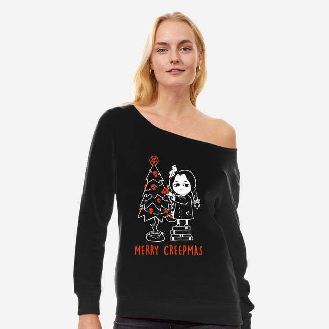 A Merry Creepmas-Womens-Off Shoulder-Sweatshirt-eduely