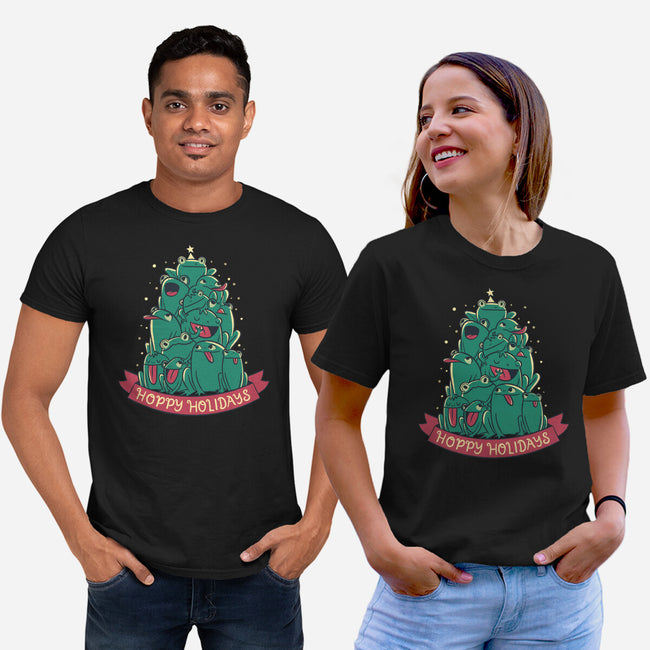 Hoppy Holidays-Unisex-Basic-Tee-Aarons Art Room